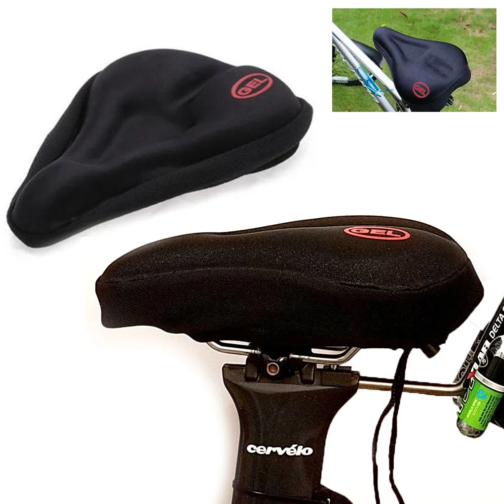2 Black Comfortable Durable Bike Bicycle Seat Cover Cushion Soft Saddle Pad Soft
