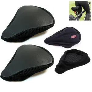 2 Black Comfortable Durable Bike Bicycle Seat Cover Cushion Soft Saddle Pad Soft