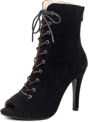 AOQUNFS Women Ballroom Dance Boots Latin Salsa Dress Shoes Performance Practice Dance Heels,J12