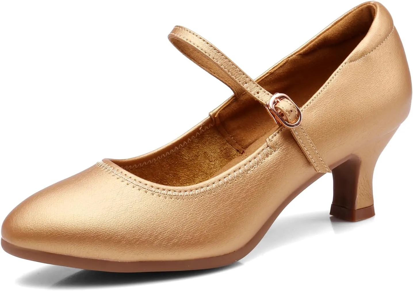 AOQUNFS Women Ballroom Dance Shoes Colsed Toe Salsa 1920S Performance Practice Dance Shoes,K16