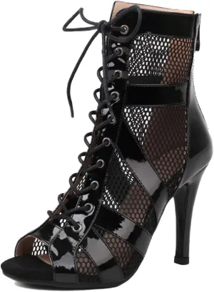 AOQUNFS Women Latin Dance Boots Ballroom Salsa Shoes Dress Practice Performance Dance Heels,789