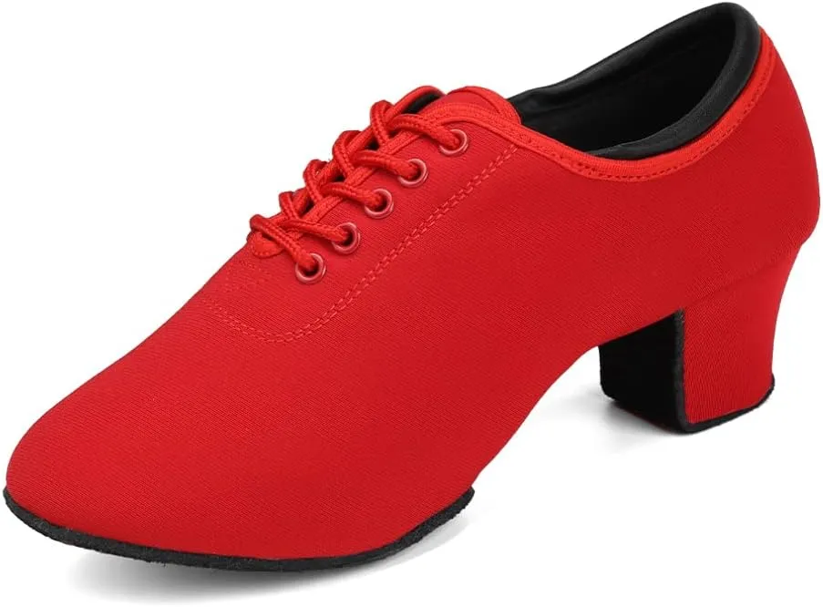 AOQUNFS Women Latin Dance Shoes Lace-up Ballroom Salsa Practice Dancing Shoes,RBNJB