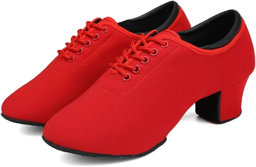 AOQUNFS Women Latin Dance Shoes Lace-up Ballroom Salsa Practice Dancing Shoes,RBNJB