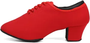 AOQUNFS Women Latin Dance Shoes Lace-up Ballroom Salsa Practice Dancing Shoes,RBNJB