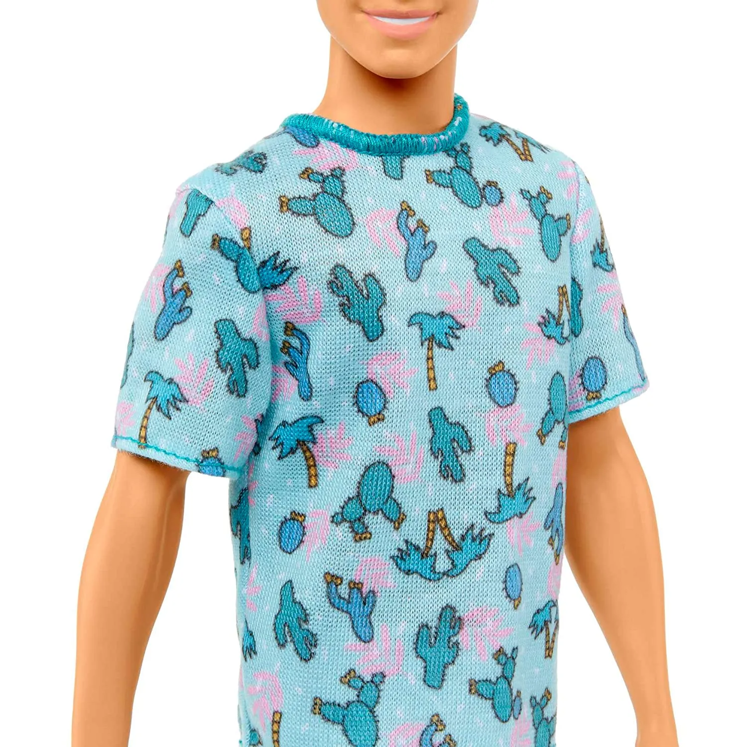 Barbie Ken Fashionistas with Blond Hair Doll Wearing Cactus Tee and White Shorts with Sneakers #211 for Kids Ages 3 