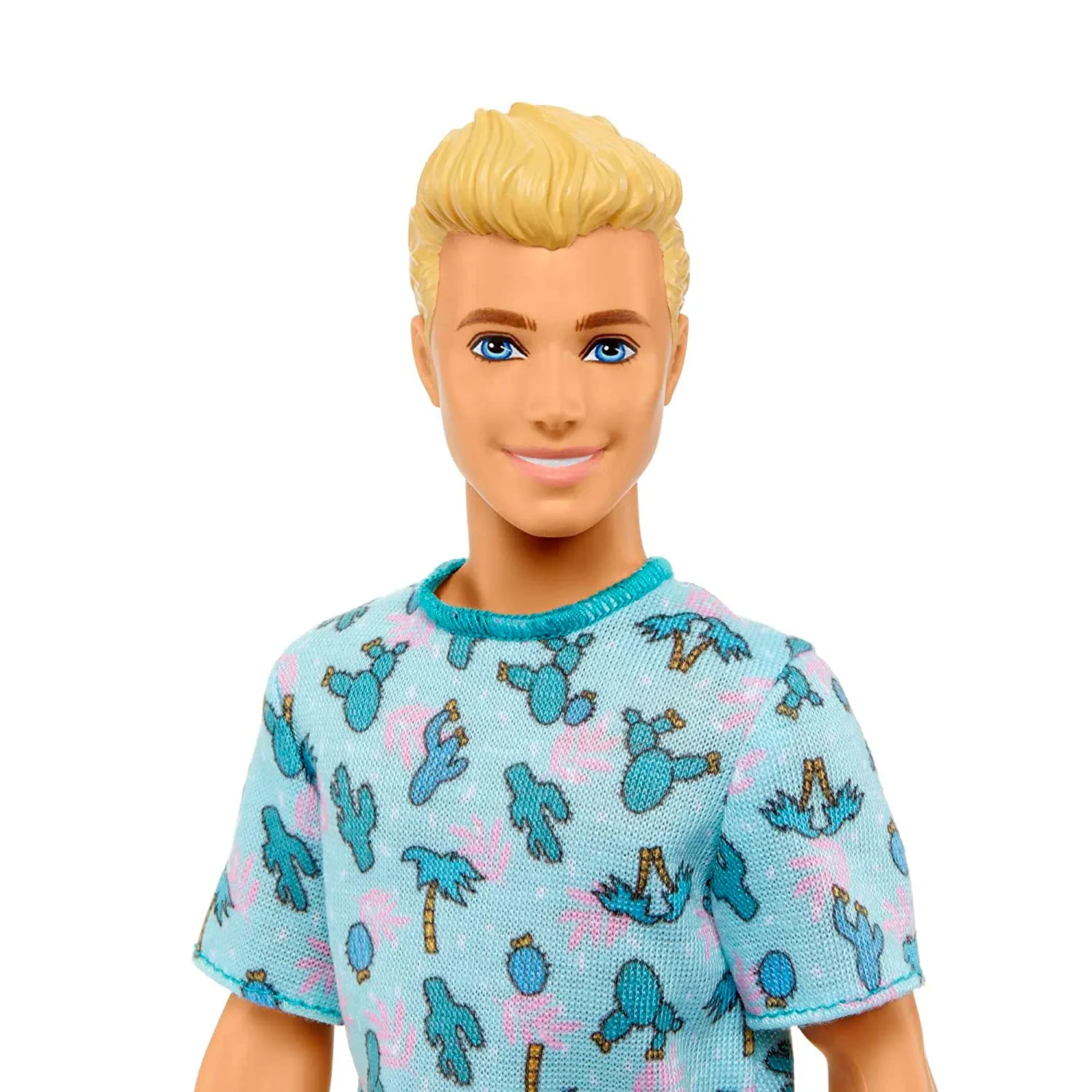 Barbie Ken Fashionistas with Blond Hair Doll Wearing Cactus Tee and White Shorts with Sneakers #211 for Kids Ages 3 