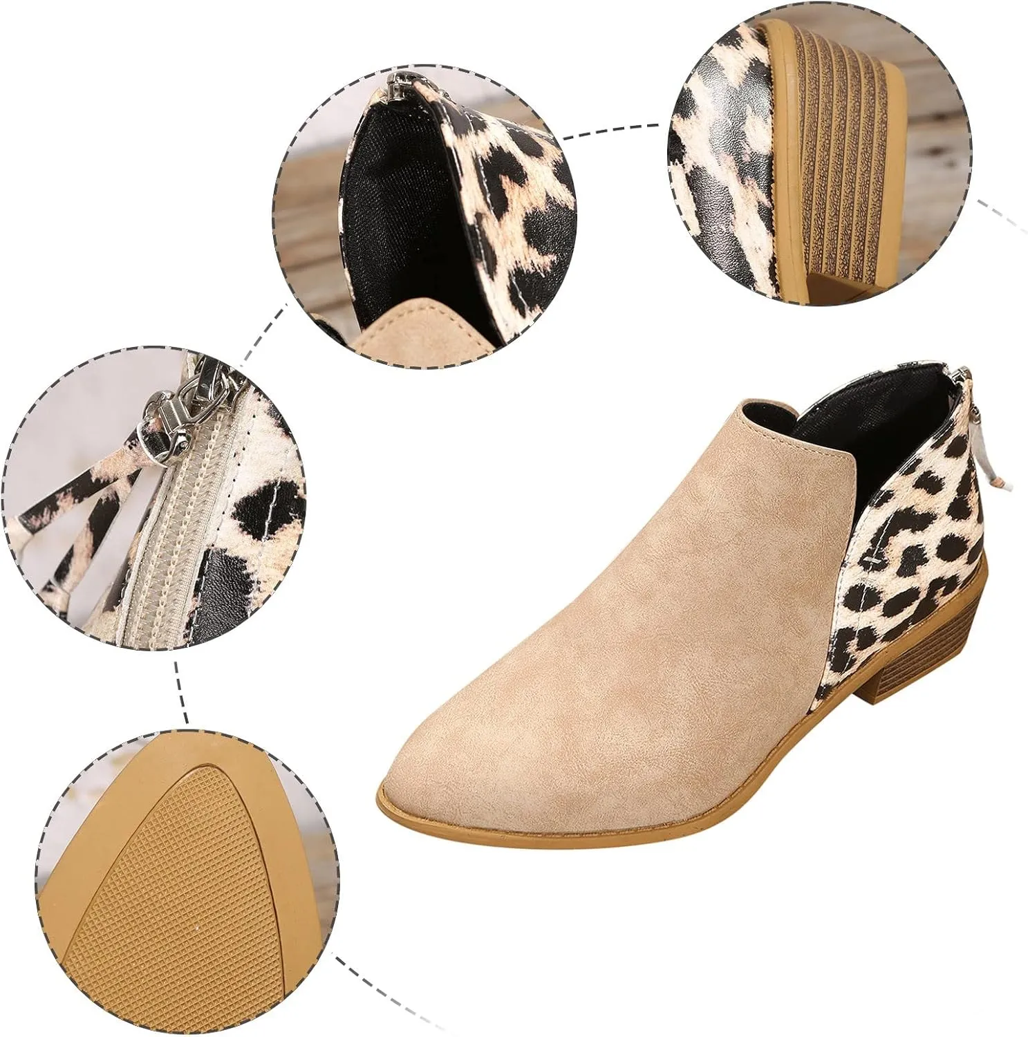 Black Cowboy Boots for Women Ankle Round Toe Booties for Women Ladies Hiking Boots Platform Bootie for Women Comfy Casual Closed Back Lace-up Round Toe Comfortable Low Heel