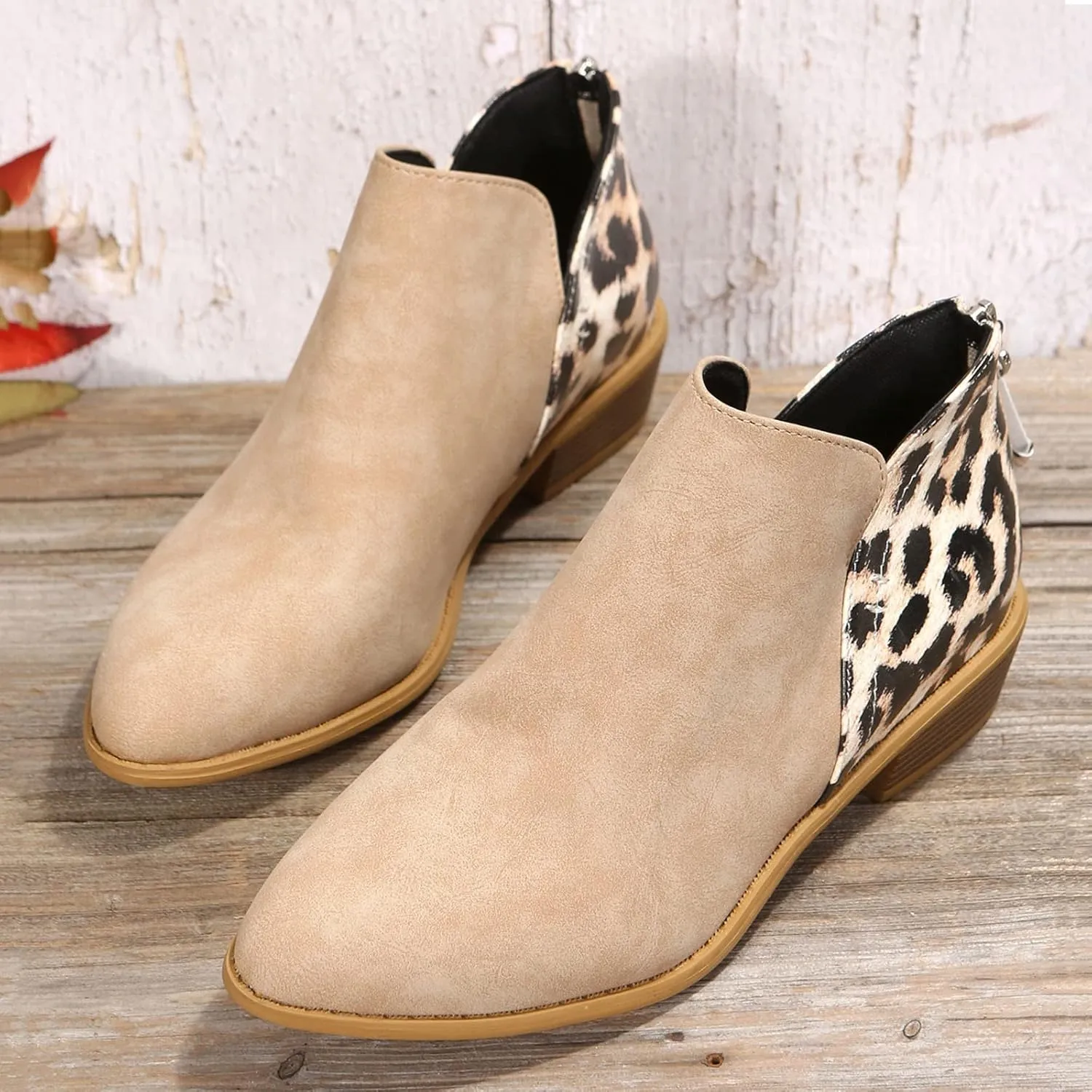 Black Cowboy Boots for Women Ankle Round Toe Booties for Women Ladies Hiking Boots Platform Bootie for Women Comfy Casual Closed Back Lace-up Round Toe Comfortable Low Heel
