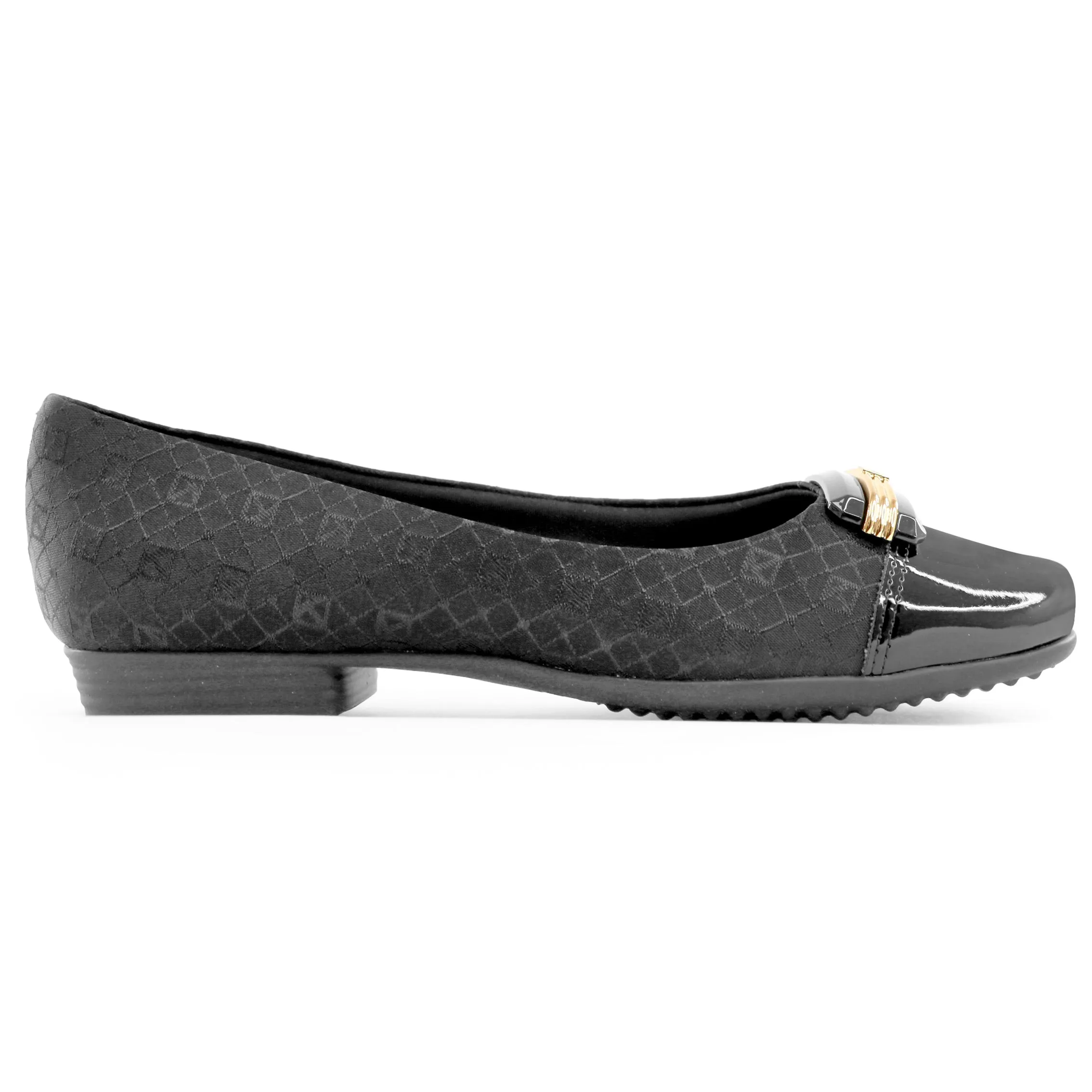 Black with Logo Flat Ballerina (251.086)