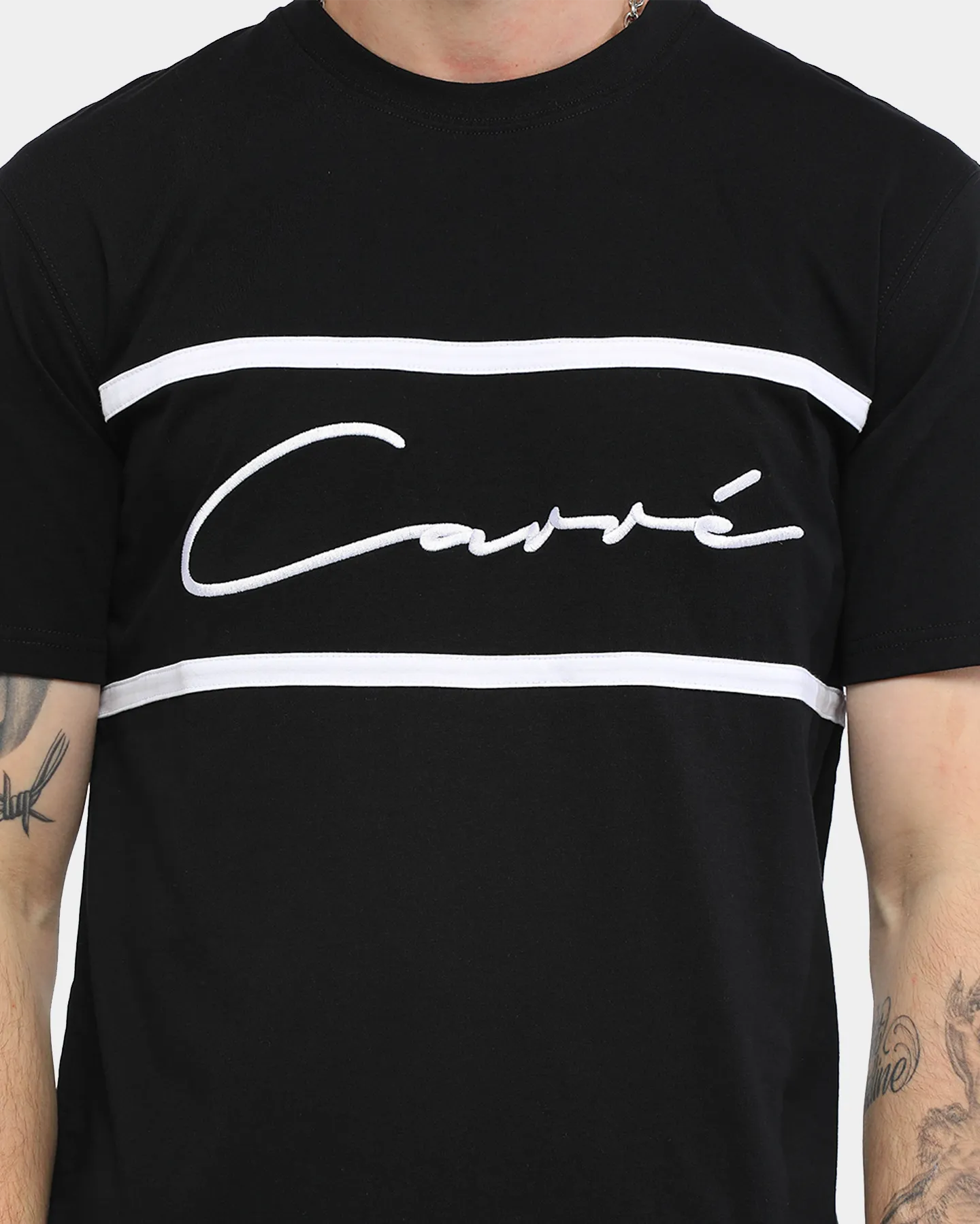 Carré Men's Scripted Classique Short Sleeve T-Shirt Black/White