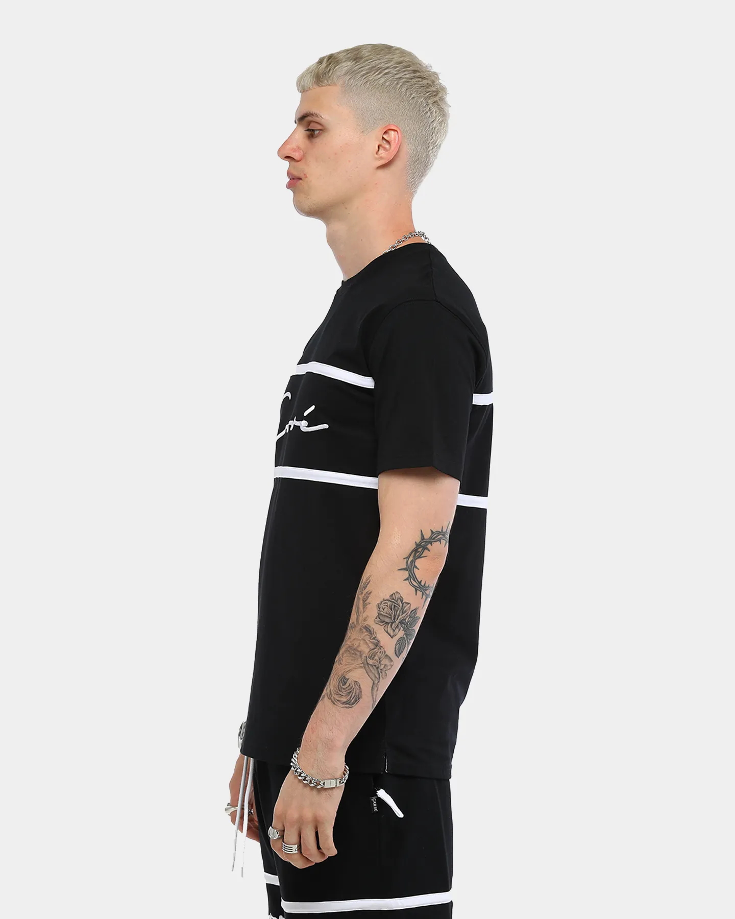 Carré Men's Scripted Classique Short Sleeve T-Shirt Black/White