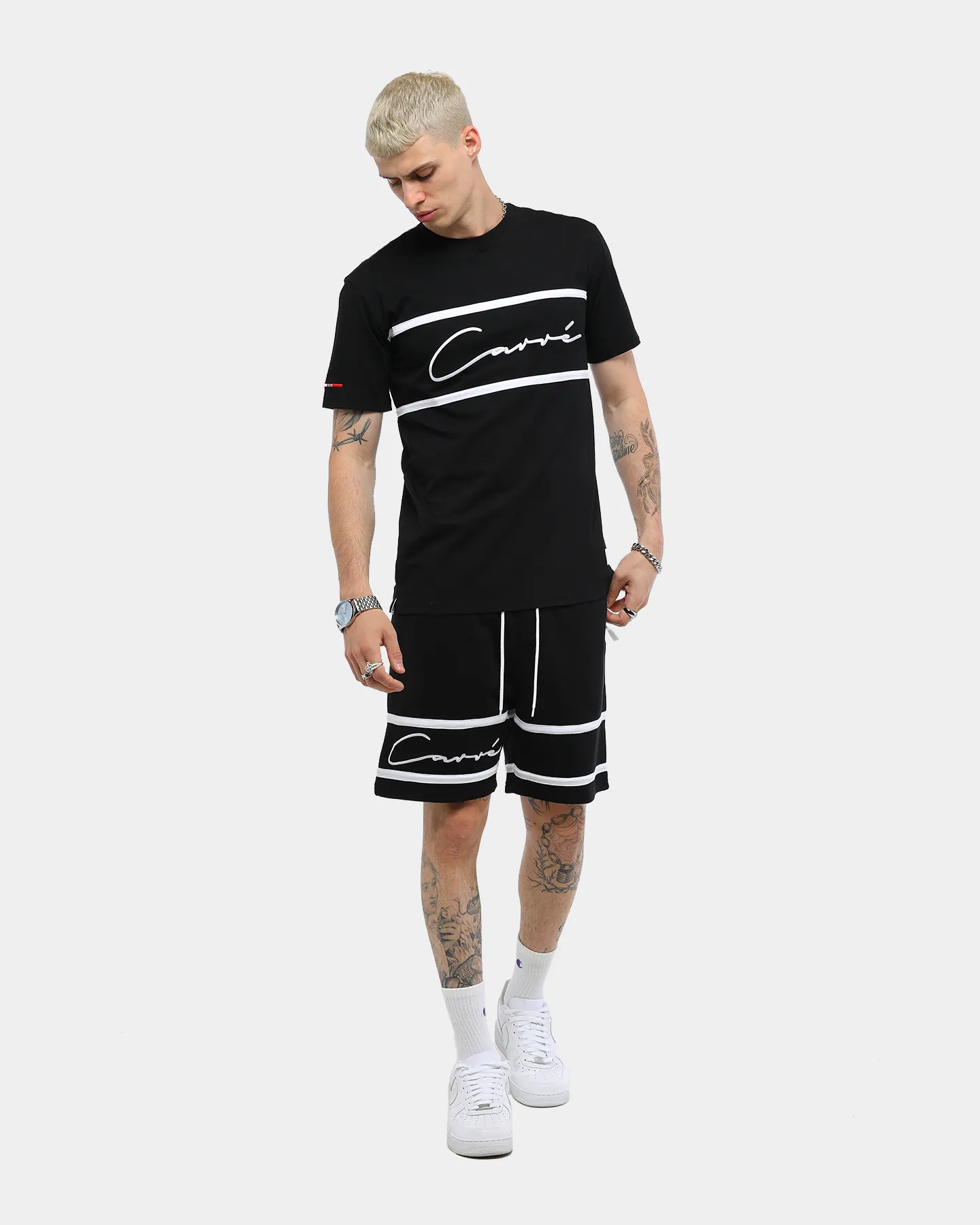 Carré Men's Scripted Classique Short Sleeve T-Shirt Black/White