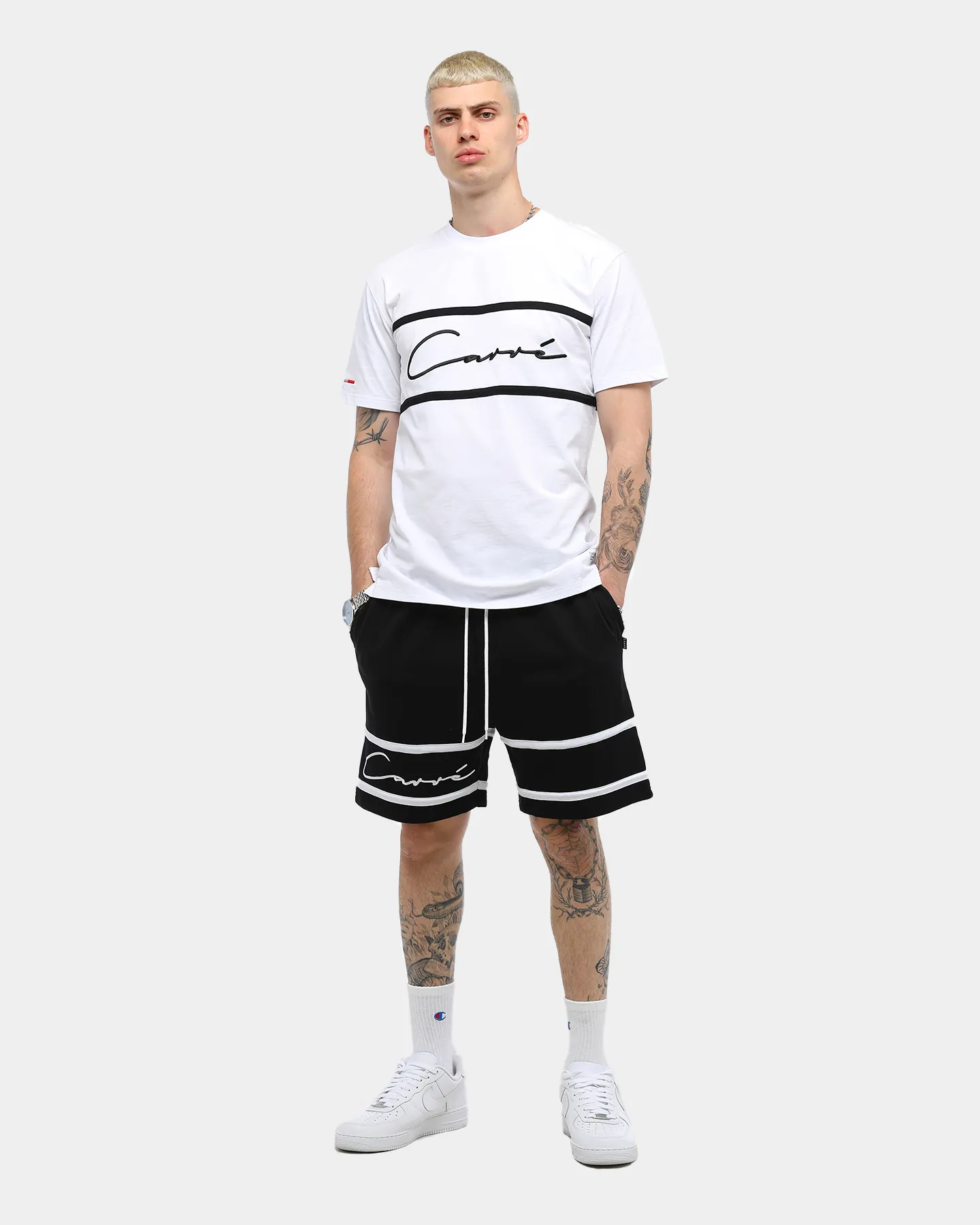 Carré Men's Scripted Classique Short Sleeve T-Shirt White/Black