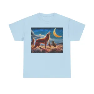 Coyotes in Moonlight Unisex Heavy Cotton Tee