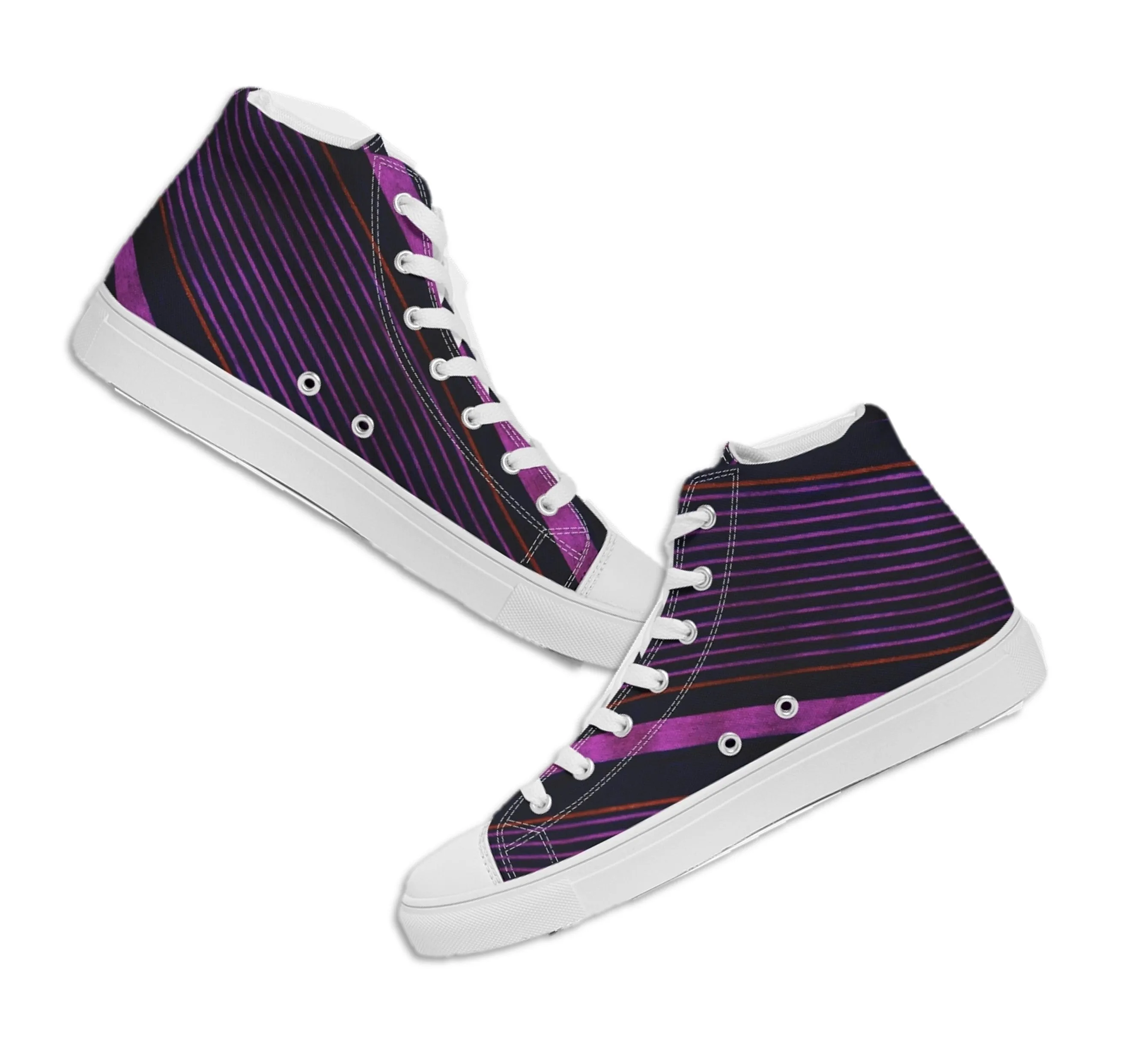 Girls' High Top Fashion Sneakers. Black & Purple Dance Sneakers. Women' s Fashion Keds. WickedYo
