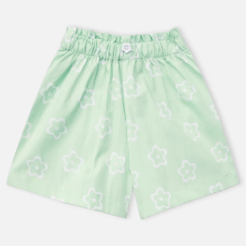 Green & Purple Top With Shorts Co-Ord Set
