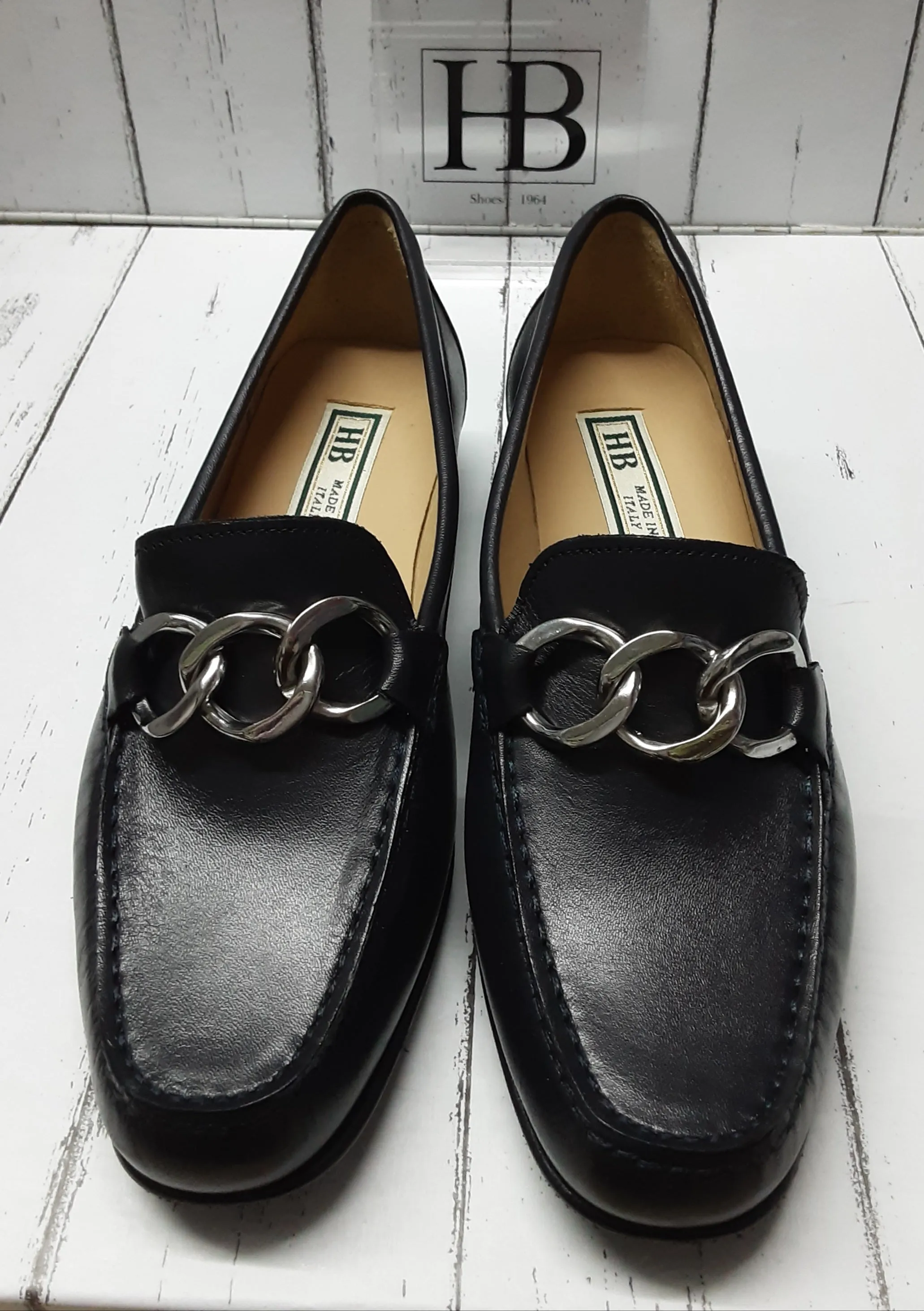 HB Italia - 416 - LEATHER LOAFER  - 7984 - Navy