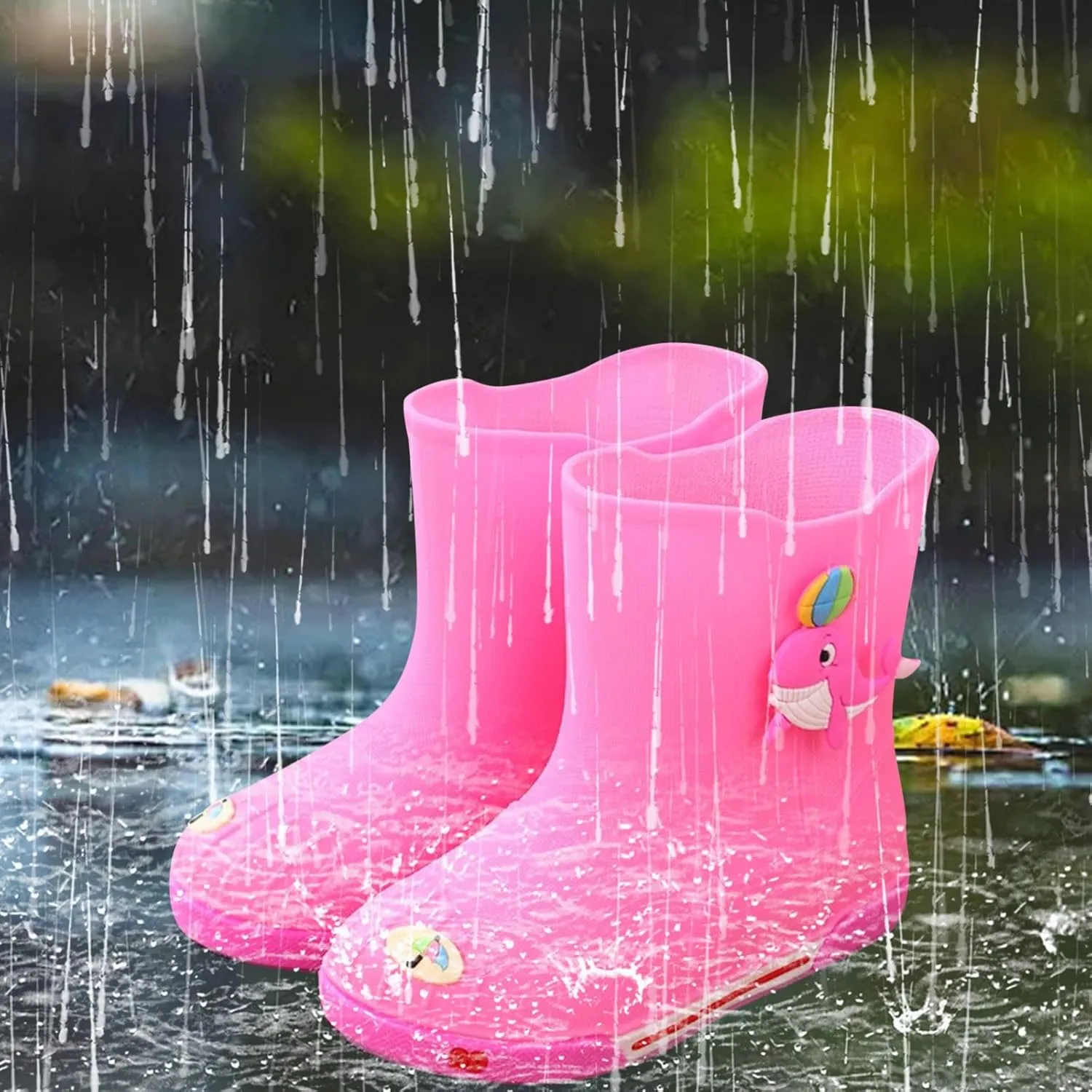 IWIHMIV Rain Boots for Boys Toddler Rain Boots Baby Rain Boots Short Rain Boots for Toddler Lightweight And Waterproof Rain Boots