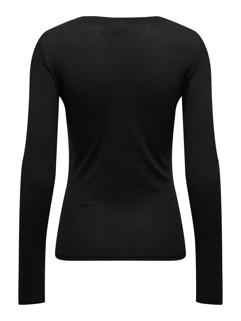 Jdysuma Wool L/s O Neck Top Jrs Noo - Zwart