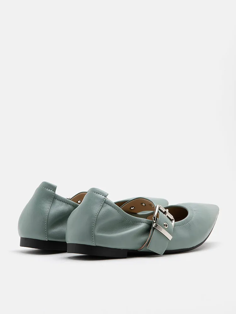 José Embellished Strap Point Toe Flats