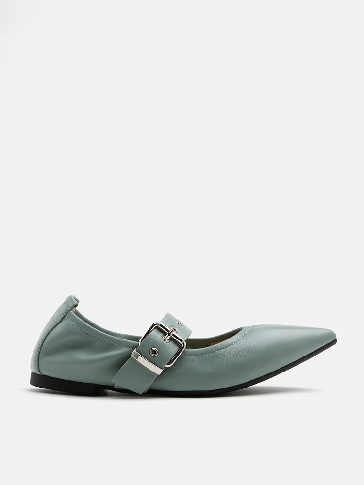 José Embellished Strap Point Toe Flats