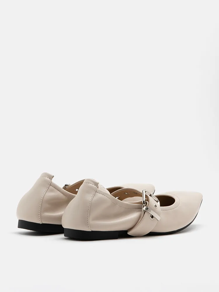 José Embellished Strap Point Toe Flats