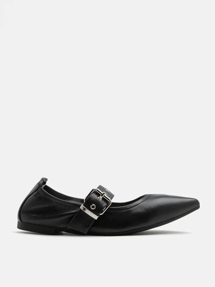José Embellished Strap Point Toe Flats