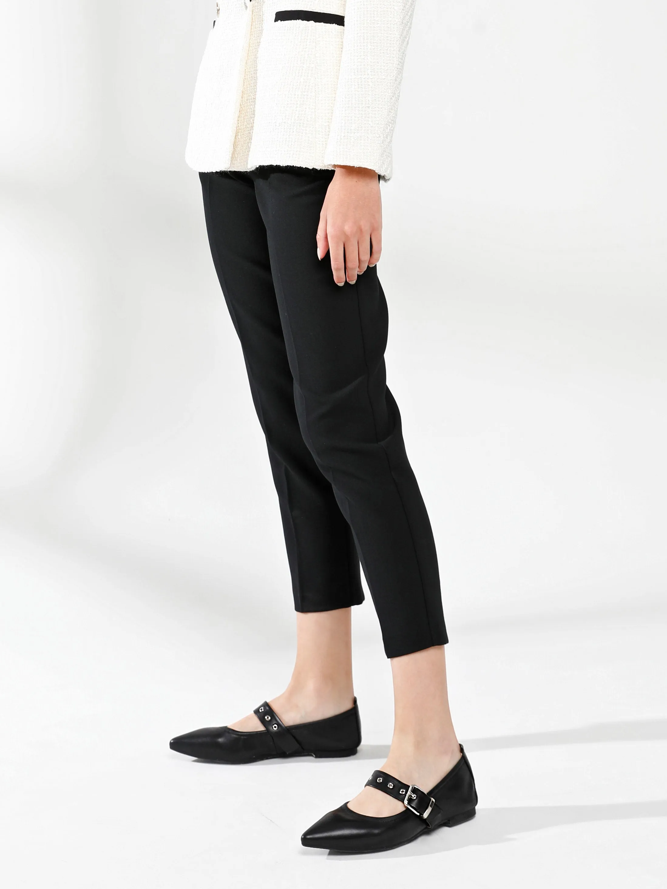 José Embellished Strap Point Toe Flats