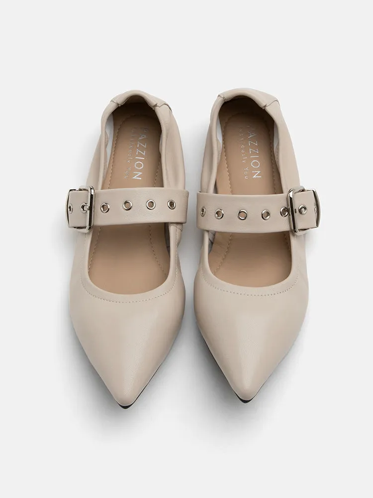 José Embellished Strap Point Toe Flats