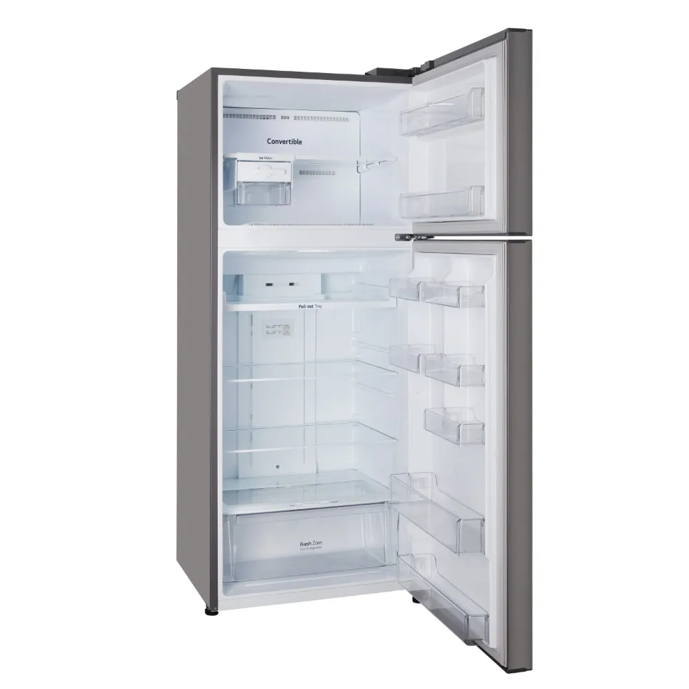 LG GL-T502CPZR 446L Frost Free Double Door Refrigerator | Convertible | Smart Inverter Compressor | Door Cooling  | Shiny Steel