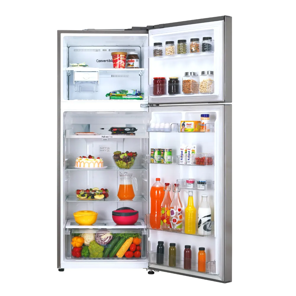 LG GL-T502CPZR 446L Frost Free Double Door Refrigerator | Convertible | Smart Inverter Compressor | Door Cooling  | Shiny Steel
