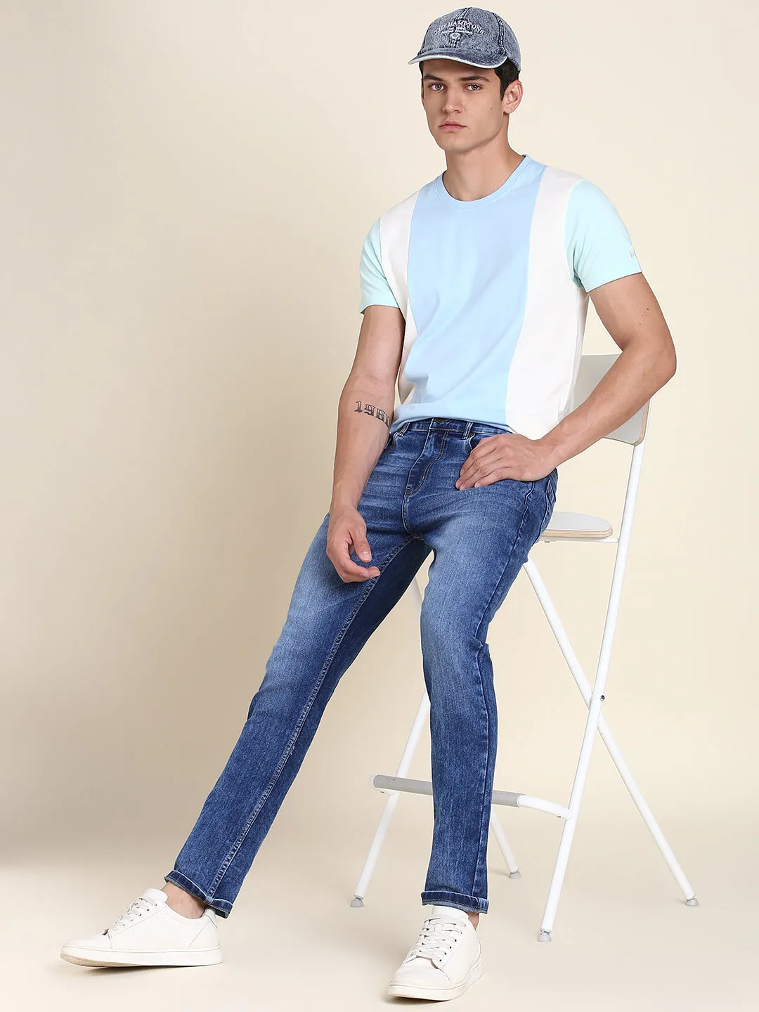 Men's Slim Fit Stretchable Denim Jeans (Denim Blue)