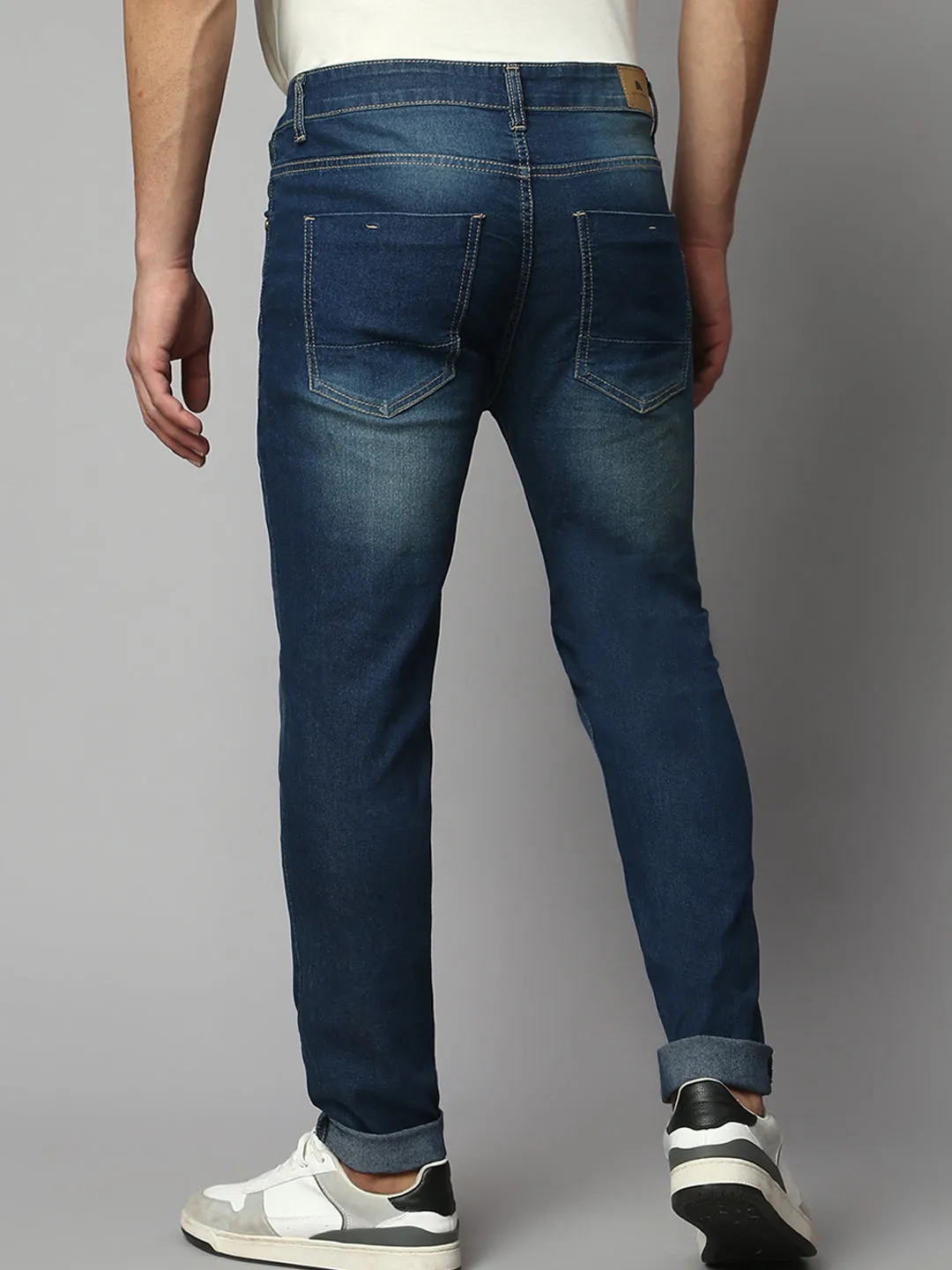 Men's Slim Fit Stretchable Denim Jeans With Flat Front And 5 Pockets
