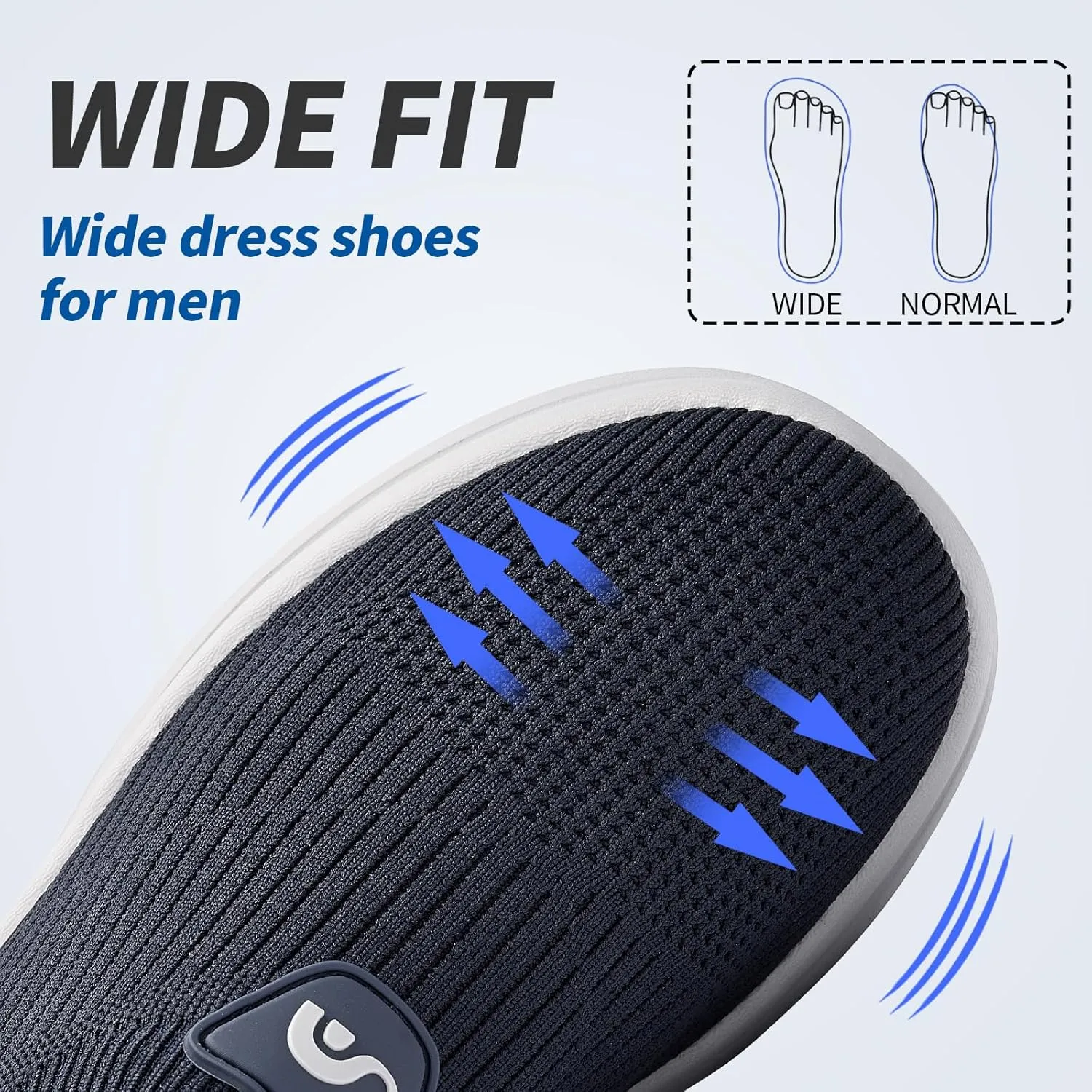 Men's Slip On Sneakers Walking Shoes Wide Casual Soft Breathable Slip in Sock SneakersNon-Slip Rubber Sole, Workout,Athletic