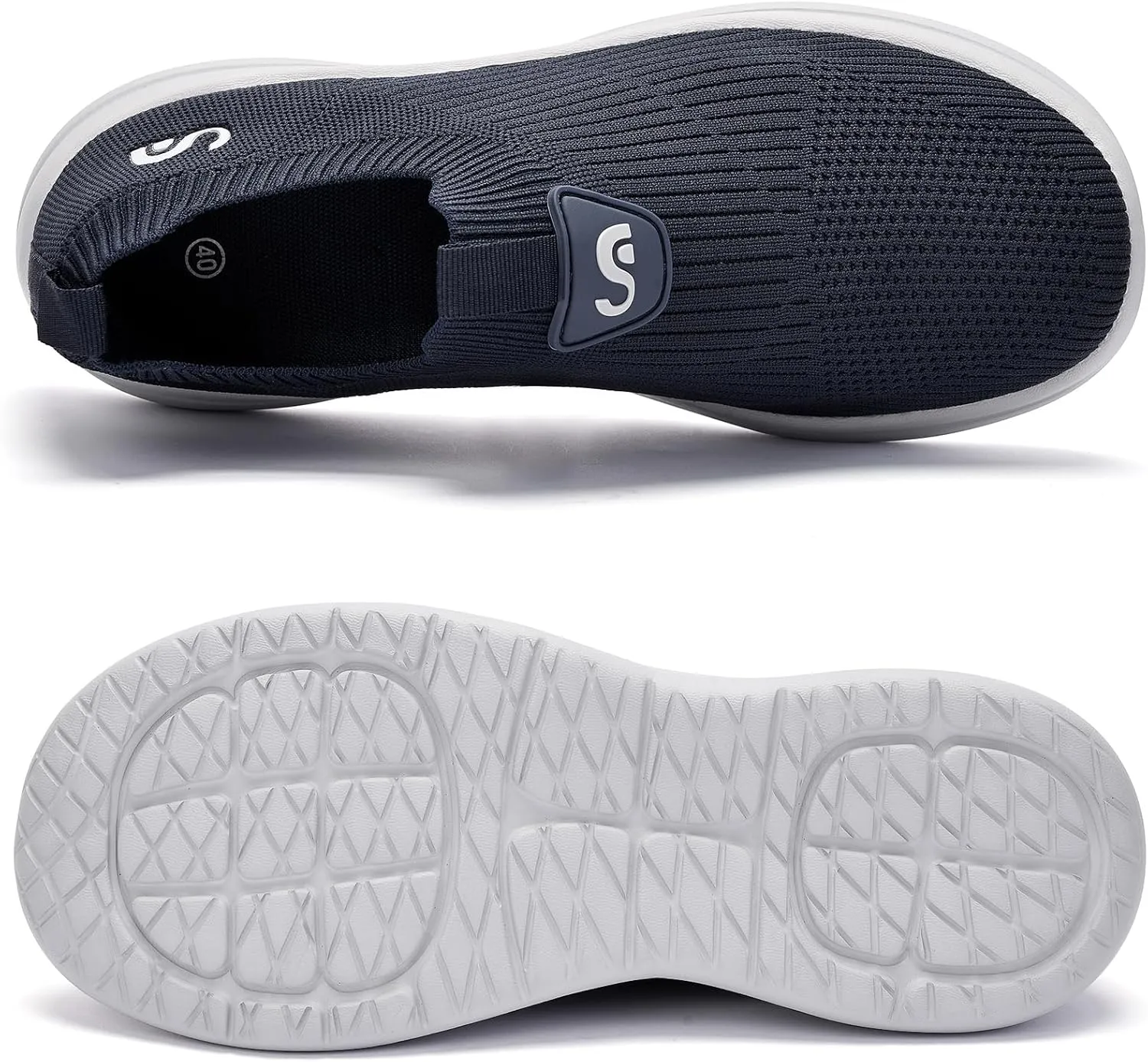 Men's Slip On Sneakers Walking Shoes Wide Casual Soft Breathable Slip in Sock SneakersNon-Slip Rubber Sole, Workout,Athletic