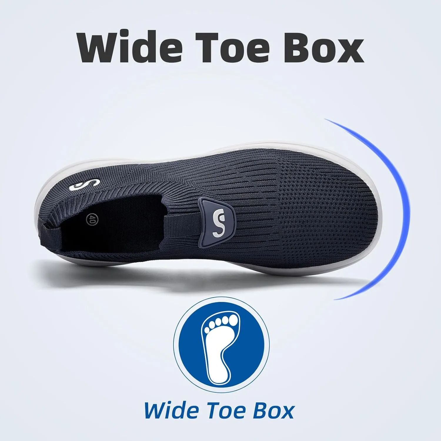 Men's Slip On Sneakers Walking Shoes Wide Casual Soft Breathable Slip in Sock SneakersNon-Slip Rubber Sole, Workout,Athletic