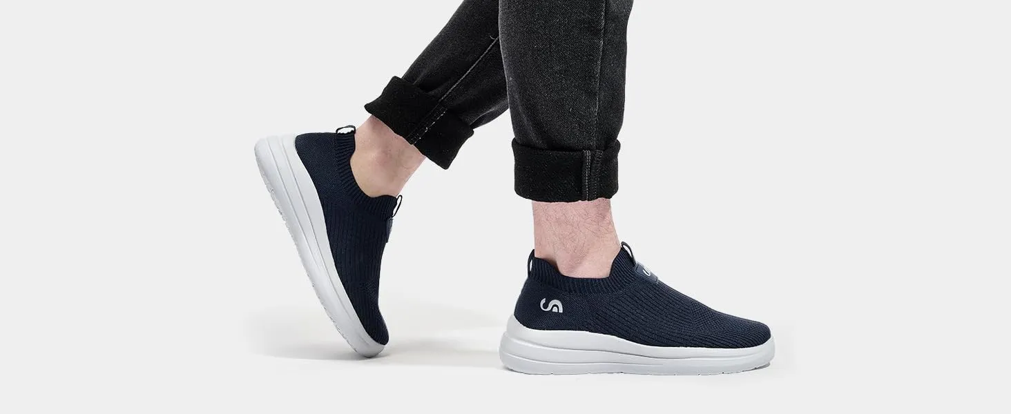 Men's Slip On Sneakers Walking Shoes Wide Casual Soft Breathable Slip in Sock SneakersNon-Slip Rubber Sole, Workout,Athletic