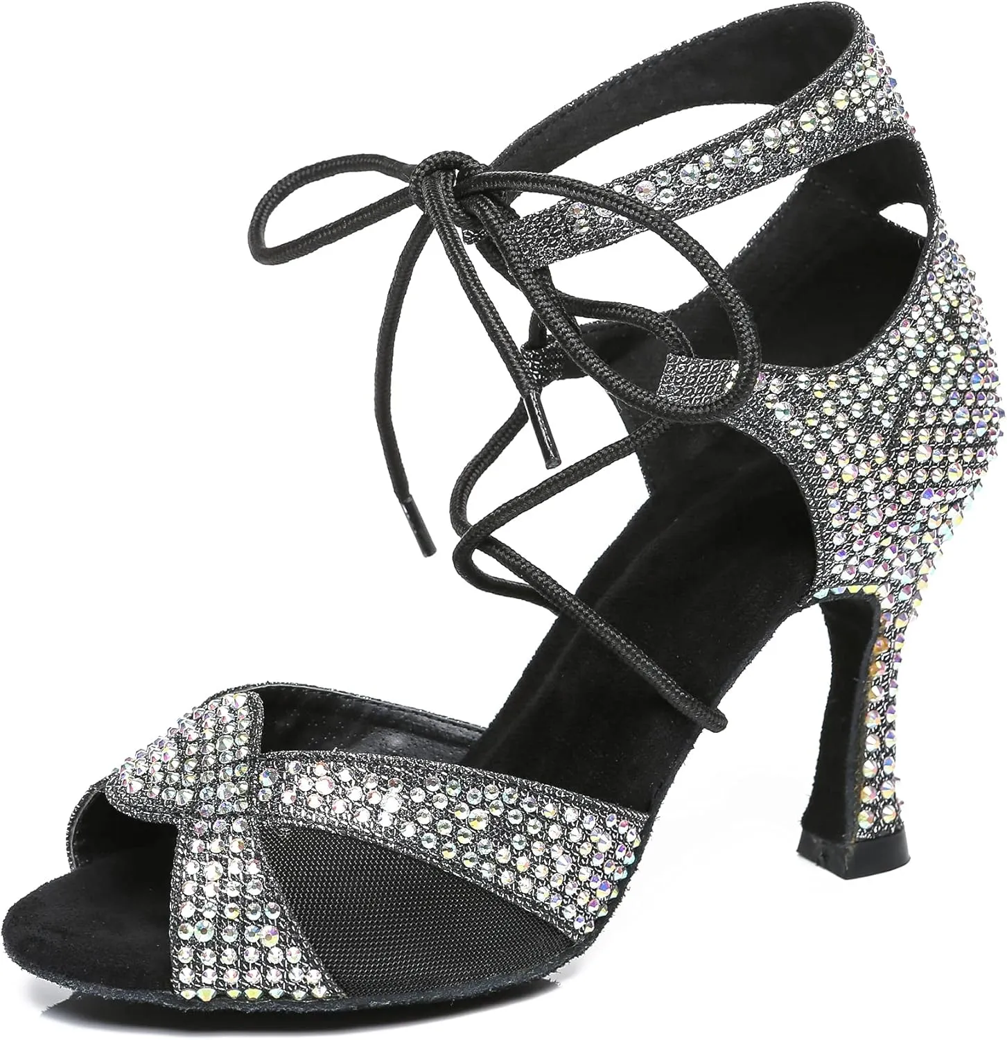 Minishion Ballroom Dancing Shoes Rhinestions Sparkle Dance Heels L452