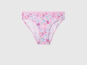 Pack of 3 Floral Print & Solid Colour Low Rise Briefs