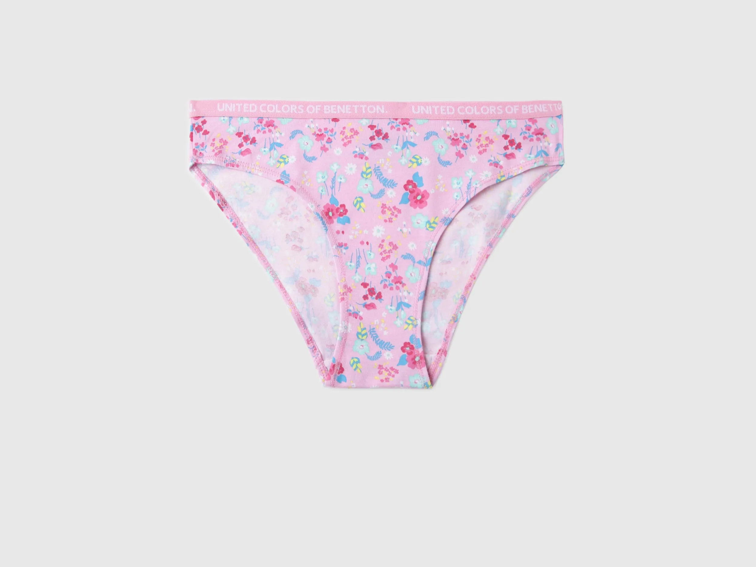 Pack of 3 Floral Print & Solid Colour Low Rise Briefs
