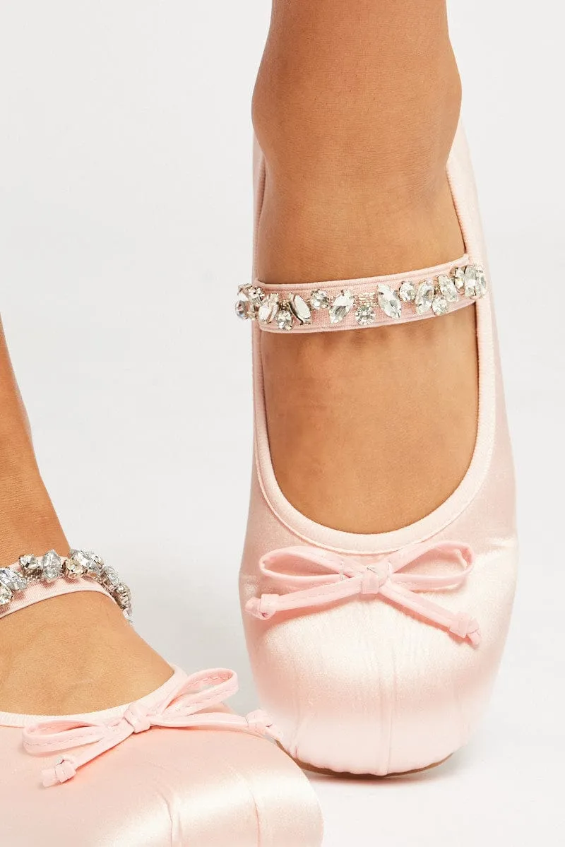 Pink Bow Ballet Flats