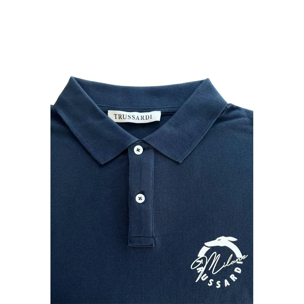 "Blue Cotton Men's Polo Shirt"