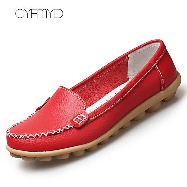 Shoes woman oxford shallow genuine leather  fashion flats slip on shoes for women