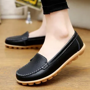 Shoes woman oxford shallow genuine leather  fashion flats slip on shoes for women