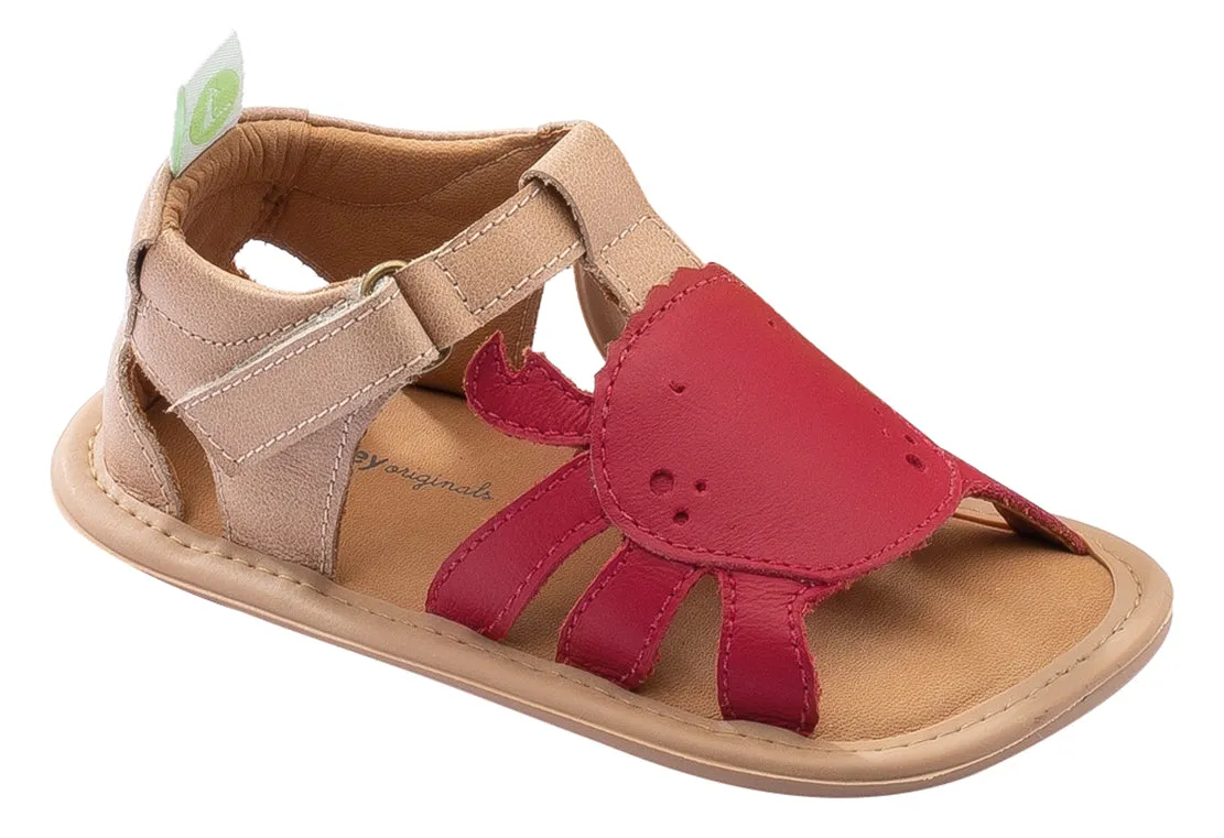 Tip Toey Joey Boy's and Girl's Craby Sandals, Sand/Pomo