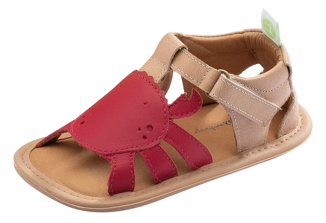 Tip Toey Joey Boy's and Girl's Craby Sandals, Sand/Pomo