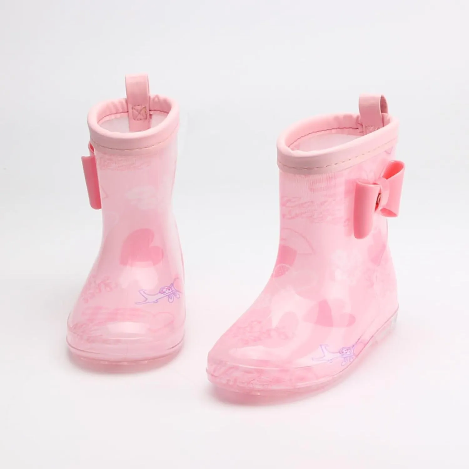 Toddler Kids Rain Boots with Cute Bow Waterproof Rubber Boots for Girls Boys Camouflage Rainboots with Baby Girl Boots