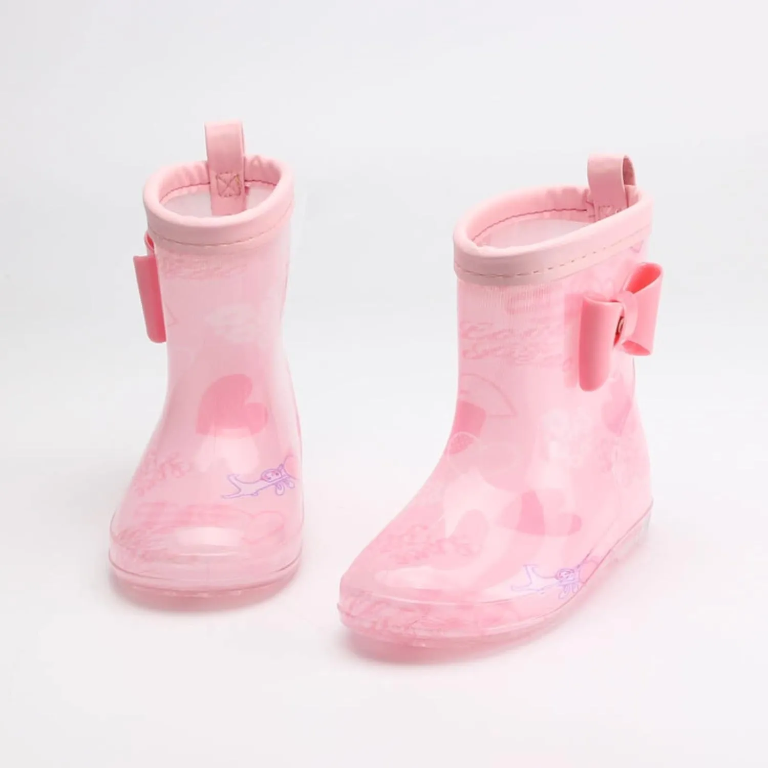 Toddler Kids Rain Boots with Cute Bow Waterproof Rubber Boots for Girls Boys Camouflage Rainboots with Baby Girl Boots