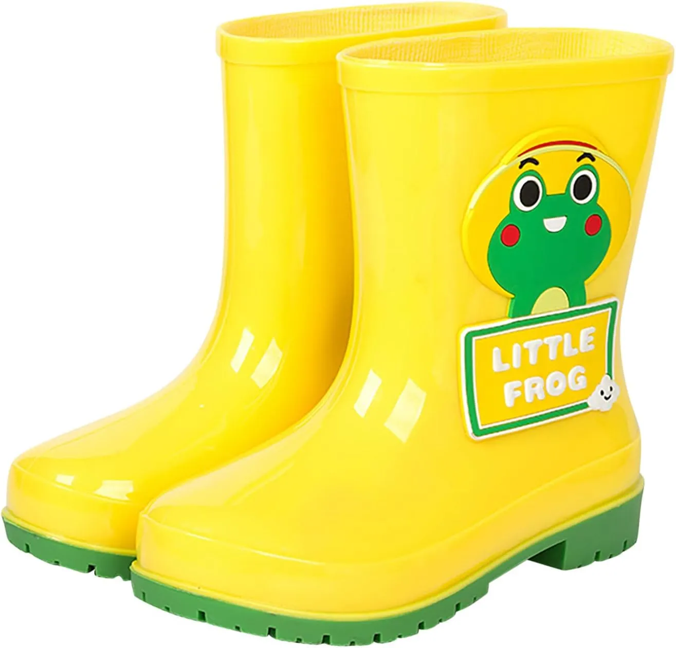 Toddler Rain Boots with Cute Cartoon Cow Kids Waterproof Rubber Boots for Girls Boys Soft Bottom Rain Boots