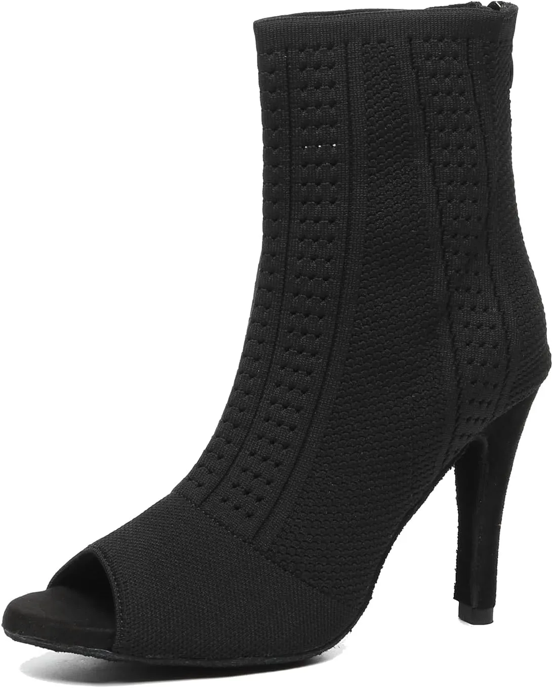 Womens Girls Party Dance Shoes Peep Toe Ballroom Dancing Ankle Booties
